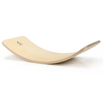 35 Inch Wooden Wobble Balance Board Kids Rocker Yoga Curvy Board Toy with Felt Layer-Natural - Natural - Toy Sports