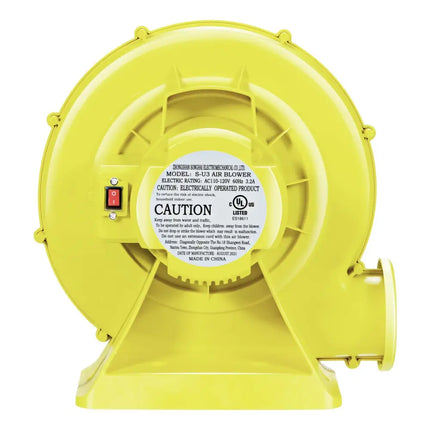 350 Watt 0.5 HP Air Blower Pump Fan for Inflatable Bounce House and Bouncy Castle-Yellow - Yellow - Air Blowers