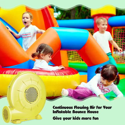 350 Watt 0.5 HP Air Blower Pump Fan for Inflatable Bounce House and Bouncy Castle-Yellow - Yellow - Air Blowers