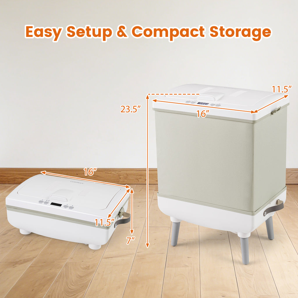 35L Large Towel Warmer with Heating and Drying Modes for Bathroom-Beige