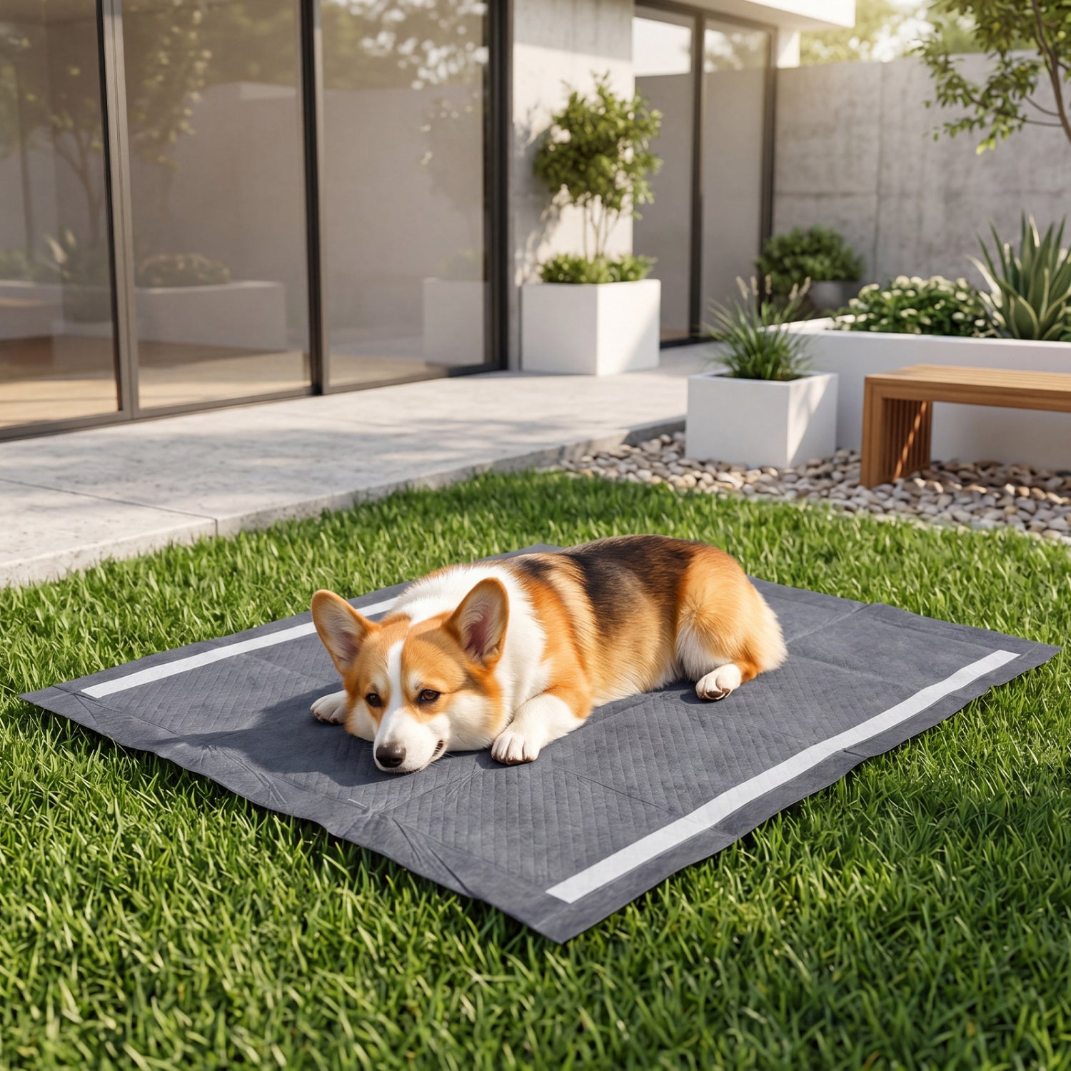 35.5" x 24" Charcoal Dog Pee Pads 6-Layer for Dogs-Black