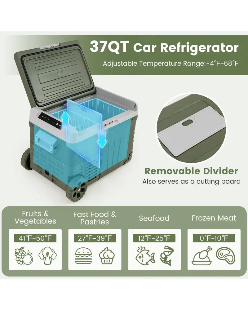 35L Car Refrigerator Portable Car Fridge with Adjustable Range-35L - Coolers