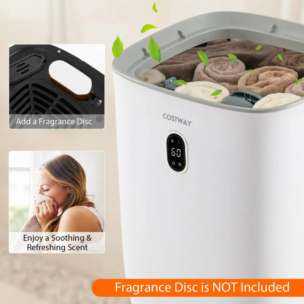 35L Large Home Towel Warmer Bucket with Auto Shut-off Function-White - White - Dryers