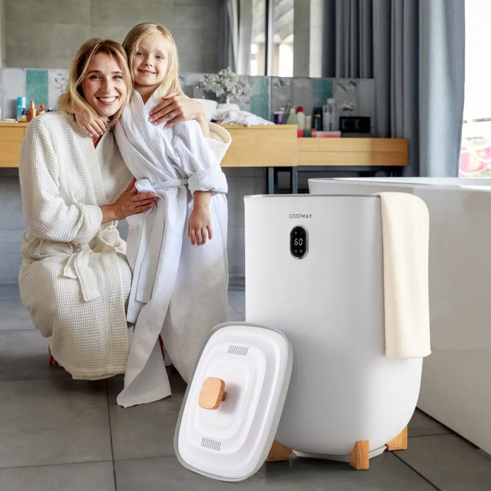 35L Large Home Towel Warmer Bucket with Auto Shut-off Function-White - White - Dryers