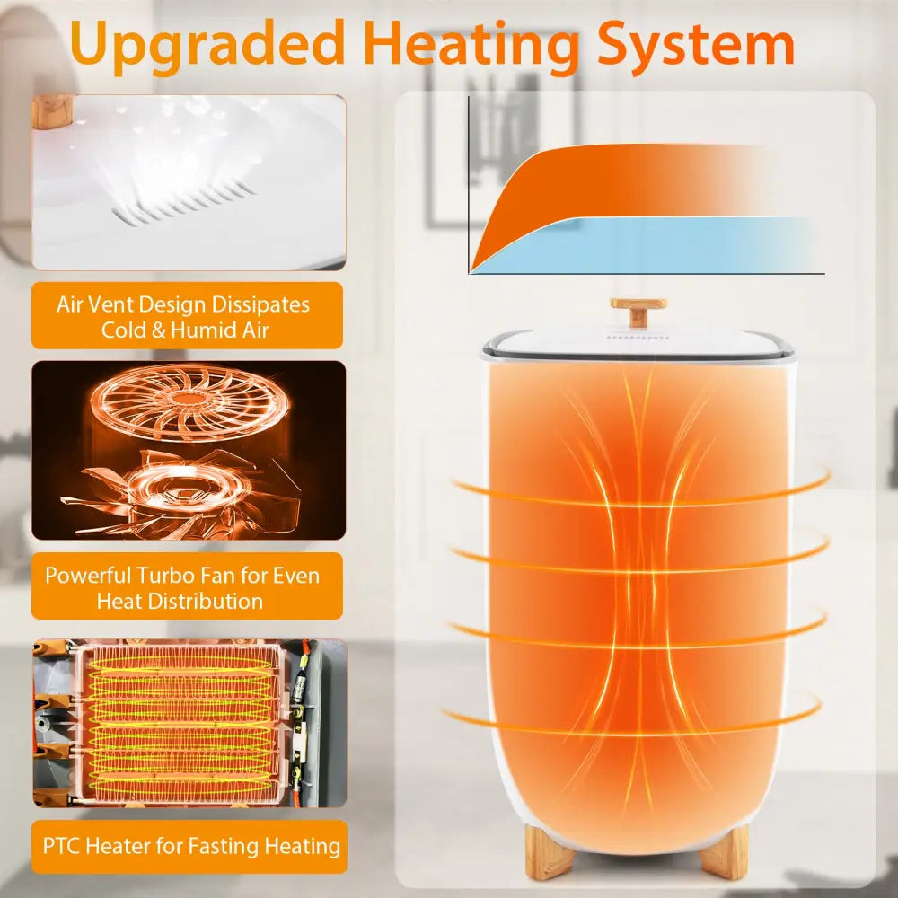 35L Large Home Towel Warmer Bucket with Auto Shut-off Function-White - White - Dryers