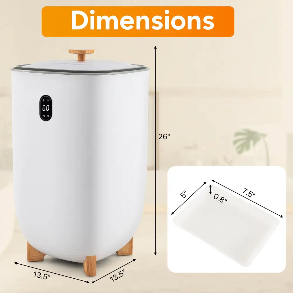 35L Large Home Towel Warmer Bucket with Auto Shut-off Function-White - White - Dryers