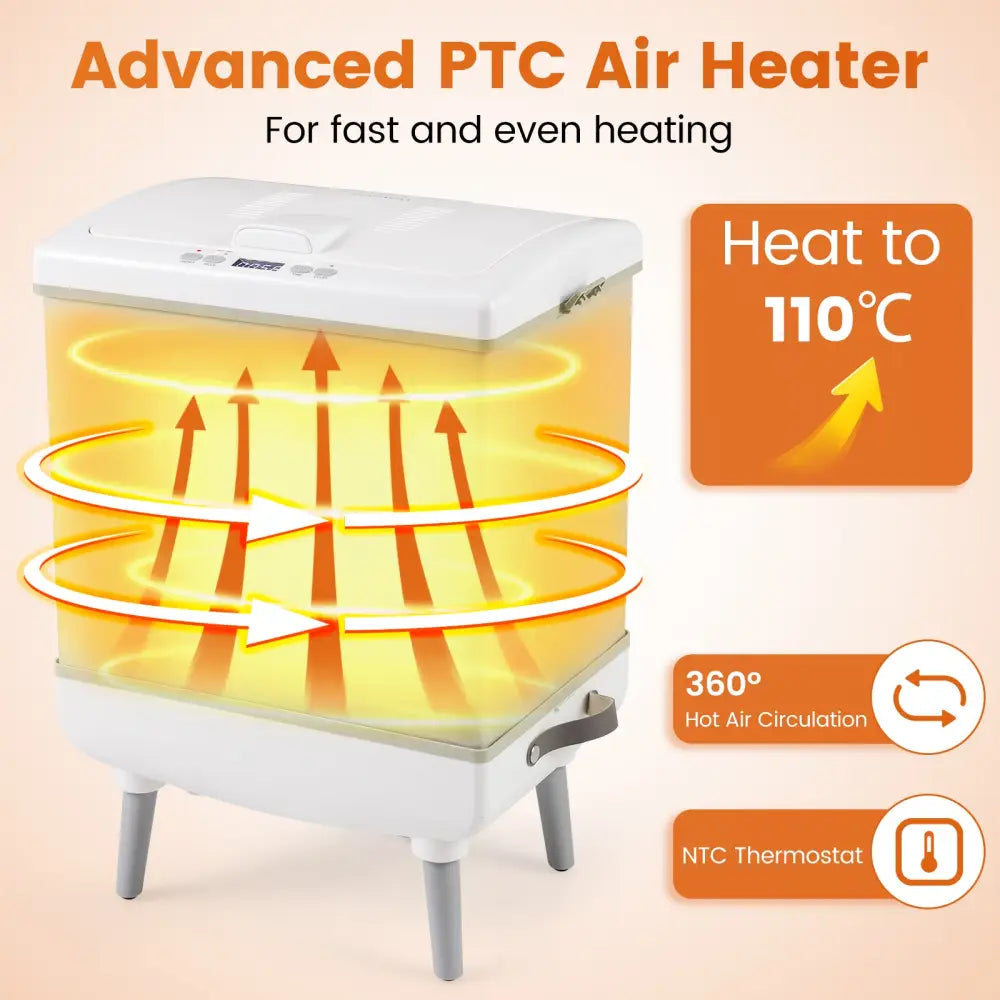 35L Large Towel Warmer with Heating and Drying Modes for Bathroom-Beige - Beige - Dryers