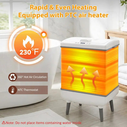35L Large Towel Warmer with Heating and Drying Modes for Bathroom-Beige Costway
