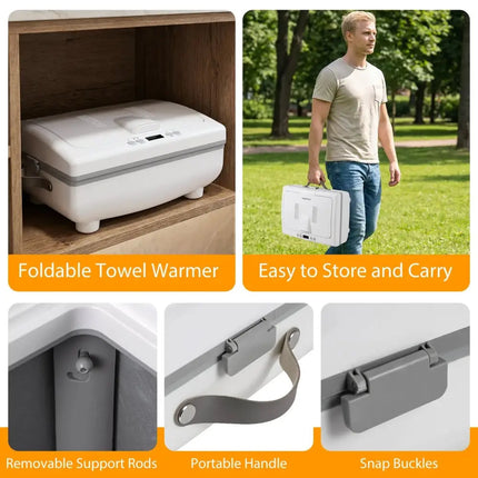 35L Large Towel Warmer with Heating and Drying Modes for Bathroom-Gray Costway