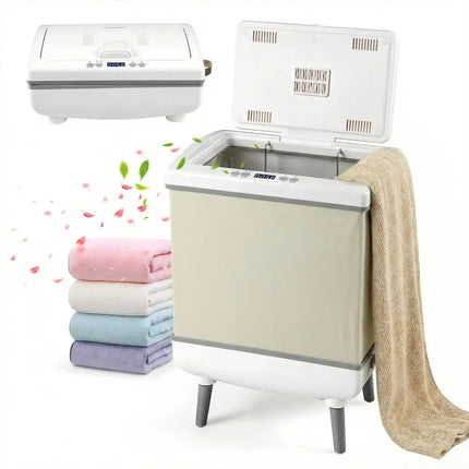 35L Large Towel Warmer with Heating and Drying Modes for Bathroom-Beige Costway
