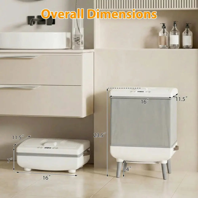 35L Large Towel Warmer with Heating and Drying Modes for Bathroom-Gray Costway