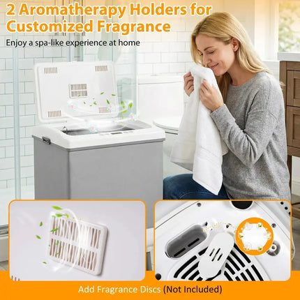 35L Large Towel Warmer with Heating and Drying Modes for Bathroom-Gray Costway