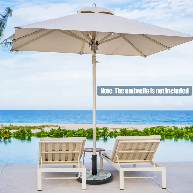 35lbs Umbrella Base with Built-in Cement - Black & Gray - Outdoor Umbrella Bases
