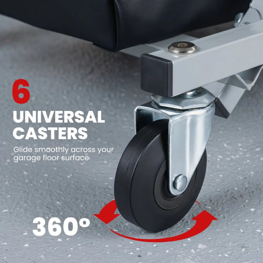 36’’ 2-in-1 Mechanic Creeper and Z-Seat with 6 Swivel Casters-Black - Black & Gray - Garages