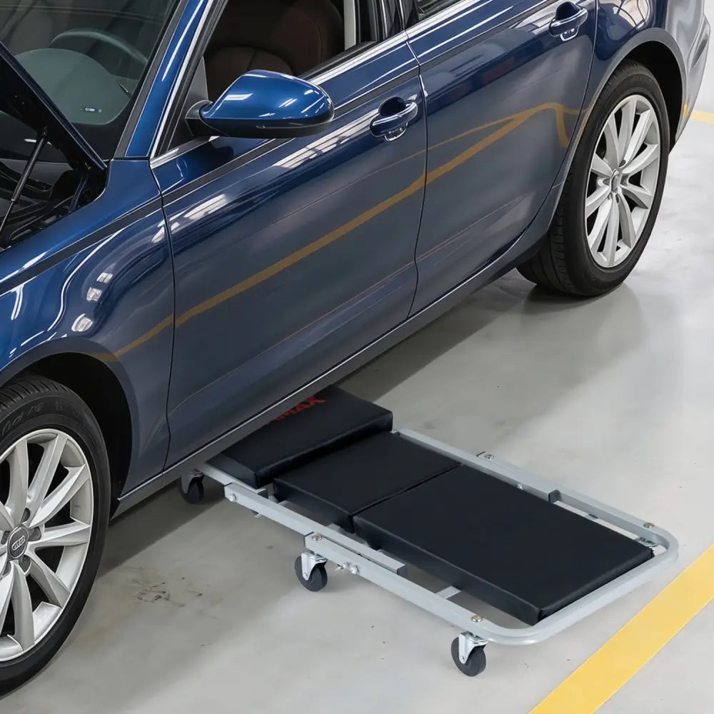 36’’ 2-in-1 Mechanic Creeper and Z-Seat with 6 Swivel Casters-Black - Black & Gray - Garages