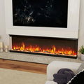 36/40/50/60 Inch Wide 3-Sided Electric Fireplace Insert with Remote Control and 12 Flame Colors-60 inch - Fireplaces
