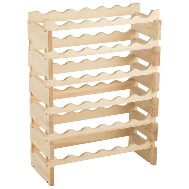 36 Bottles Stackable Wooden Wobble-Free Modular Wine Rack - Natural - Wine Racks