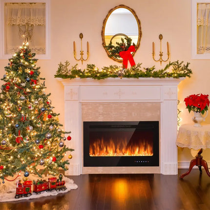 36 Inch Electric Fireplace Insert Wall Mounted with Timer - Oasis Home Essentials