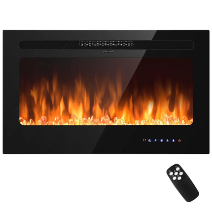 36 Inch Electric Fireplace Insert Wall Mounted with Timer - Oasis Home Essentials