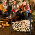 36 Inch Fireplace Log Holder with Kindling Holders and Shovel - Black - Log Storage