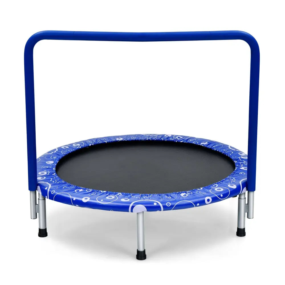 36 Inch Kids Trampoline Mini Rebounder with Full Covered Handrail -Blue - Blue - Trampolines