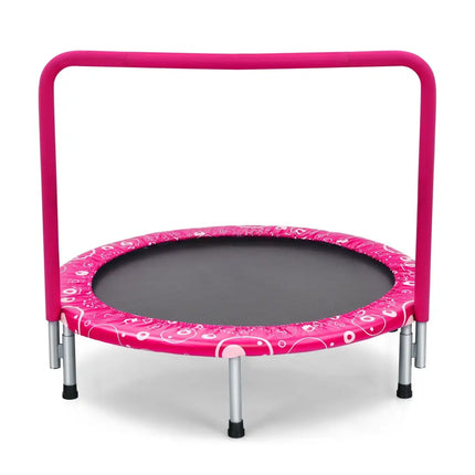 36 Inch Kids Trampoline Mini Rebounder with Full Covered Handrail -Pink - Pink - Trampolines