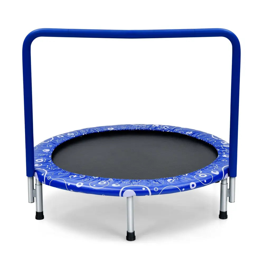 36 Inch Kids Trampoline Mini Rebounder with Full Covered Handrail -Blue - Blue - Trampolines