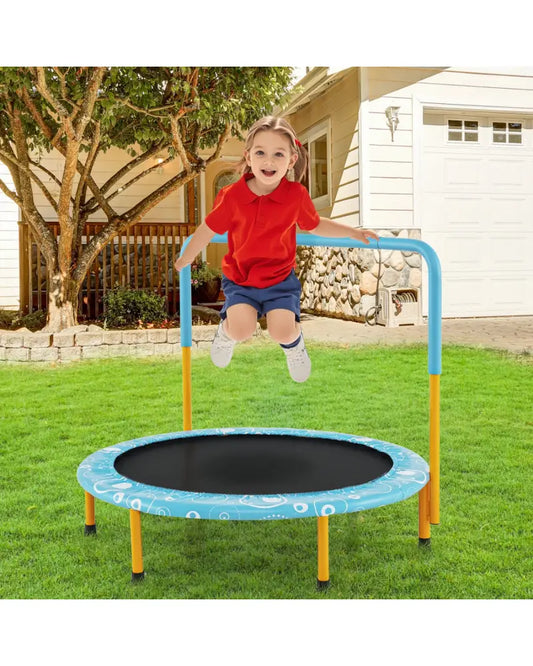 36 Inch Kids Trampoline Mini Rebounder with Full Covered Handrail-Orange - Orange - Trampolines