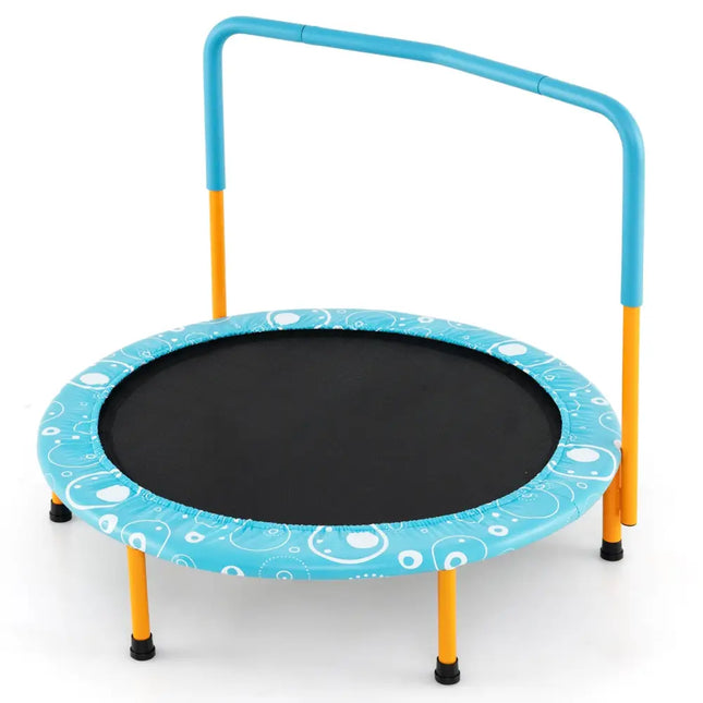 36 Inch Kids Trampoline Mini Rebounder with Full Covered Handrail-Orange - Orange - Trampolines