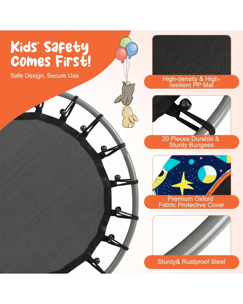 36 Inch Mini Trampoline with Colorful LED Lights and Bluetooth Speaker-Multicolor - Multicolor - Trampolines
