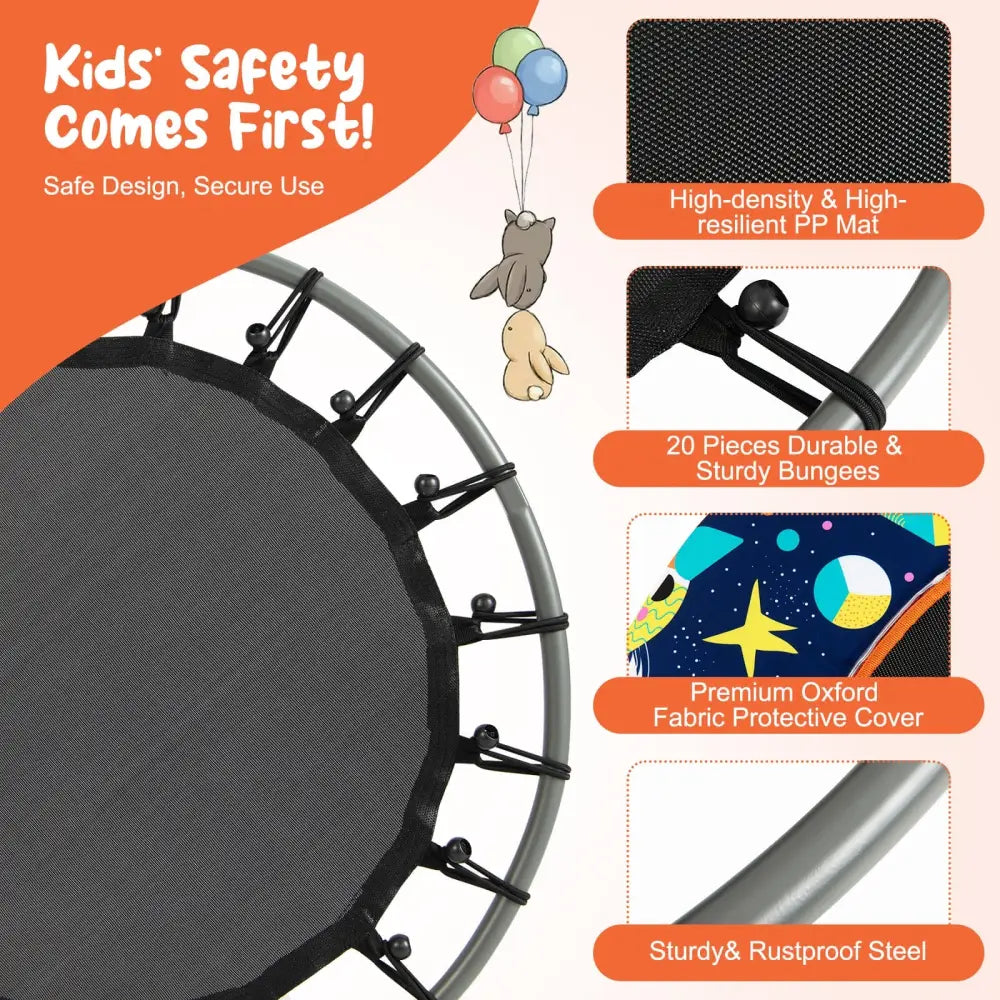 36 Inch Mini Trampoline with Colorful LED Lights and Bluetooth Speaker-Multicolor - Multicolor - Trampolines