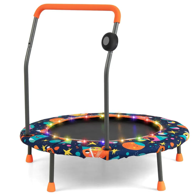 36 Inch Mini Trampoline with Colorful LED Lights and Bluetooth Speaker-Multicolor - Multicolor - Trampolines