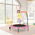 36 Inch Mini Trampoline with Colorful LED Lights and Bluetooth Speaker-Pink - Pink - Trampolines