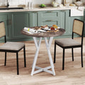 36 Inch Round Dining Table with Metal Pedestal Base-Natural - Natural - Dining Tables