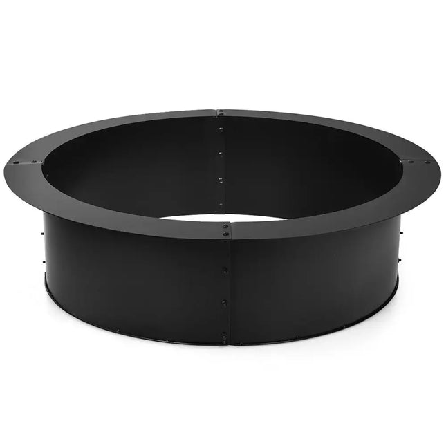 36 inch Round Steel Fire Pit Ring Line for Outdoor Backyard - Black - Fire Pits