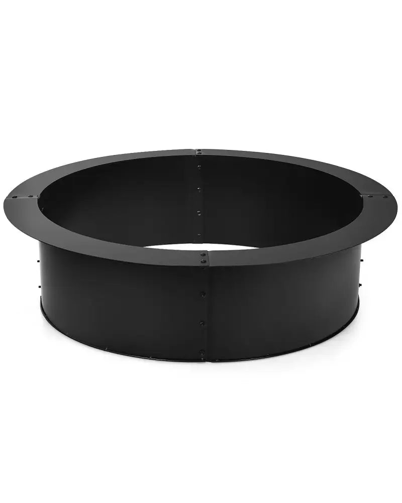 36 inch Round Steel Fire Pit Ring Line for Outdoor Backyard - Black - Fire Pits