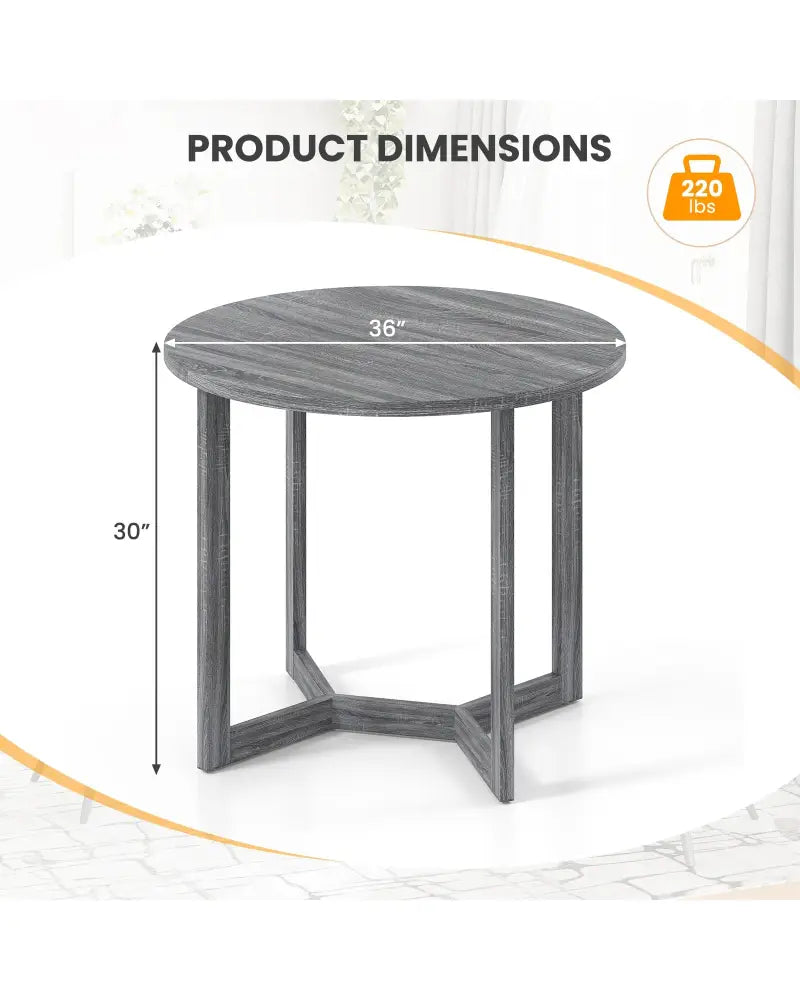 36 Inch Round Wood Dining Table for 2-4 People with Wing-shaped Pedestal Base-Black - Black - Dining Tables