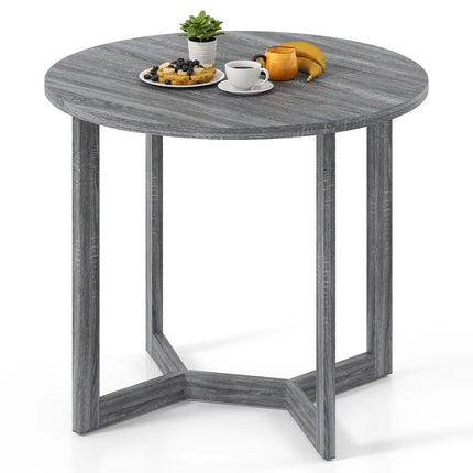 36 Inch Round Wood Dining Table for 2-4 People with Wing-shaped Pedestal Base-Black Costway