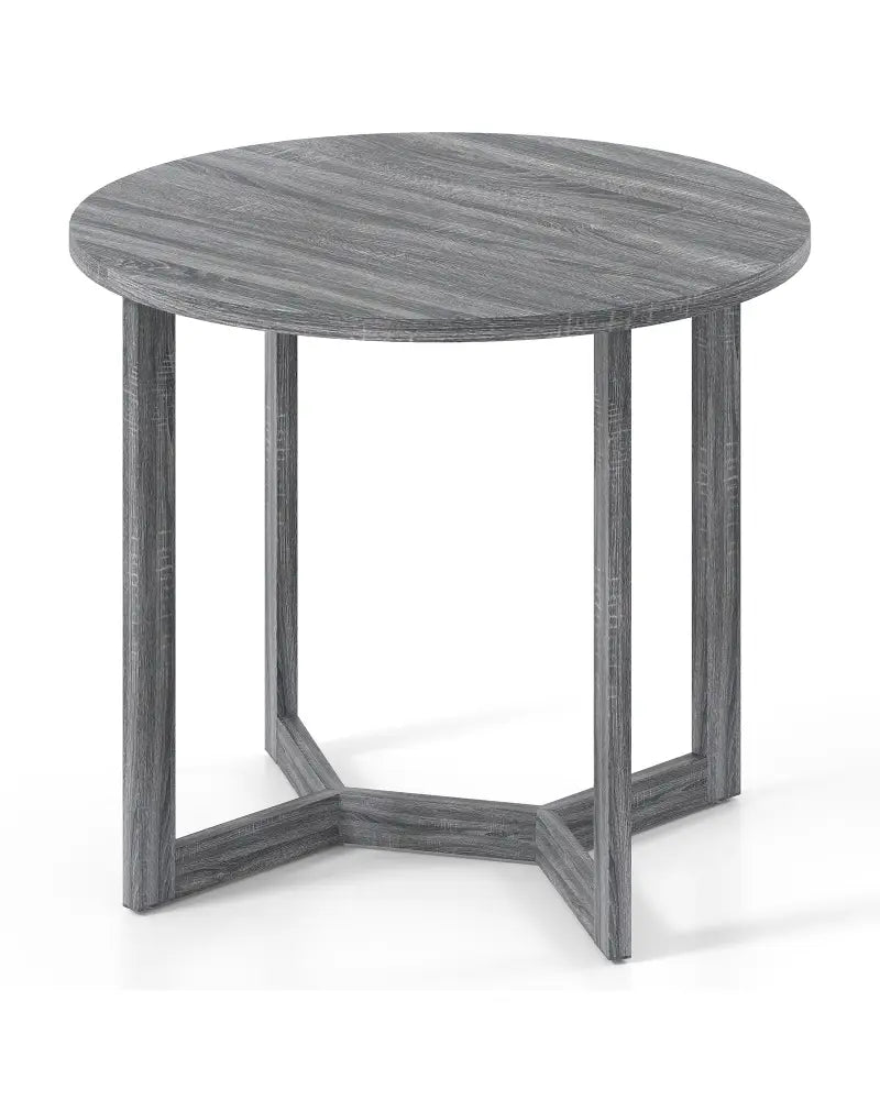 36 Inch Round Wood Dining Table for 2-4 People with Wing-shaped Pedestal Base-Black - Black - Dining Tables