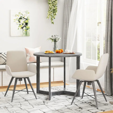 36 Inch Round Wood Dining Table for 2-4 People with Wing-shaped Pedestal Base-Black Costway