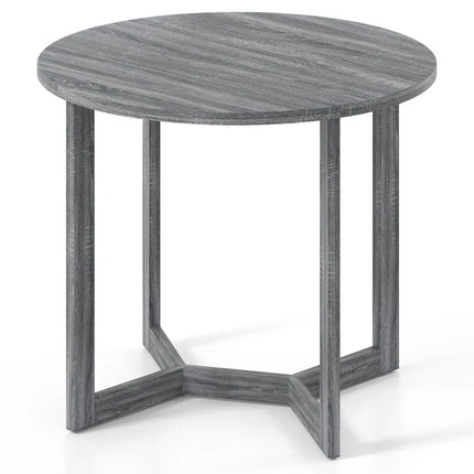 36 Inch Round Wood Dining Table for 2-4 People with Wing-shaped Pedestal Base-Black Costway