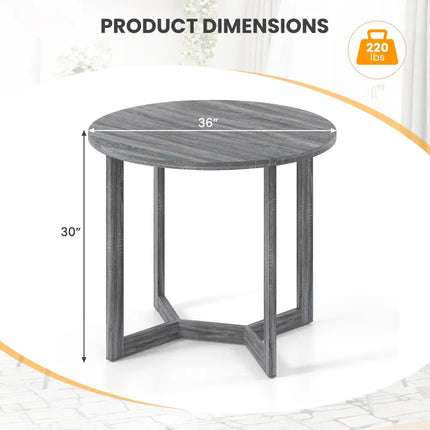 36 Inch Round Wood Dining Table for 2-4 People with Wing-shaped Pedestal Base-Black Costway
