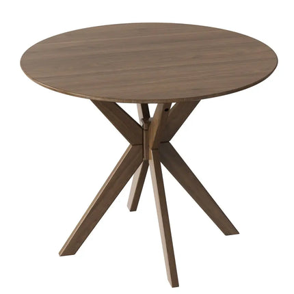 36 Inch Round Wood Dining Table with Intersecting Pedestal Base - Dining Tables