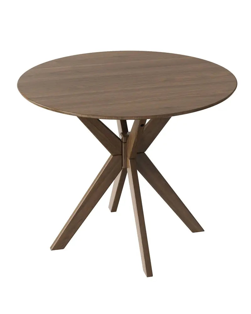36 Inch Round Wood Dining Table with Intersecting Pedestal Base - Dining Tables