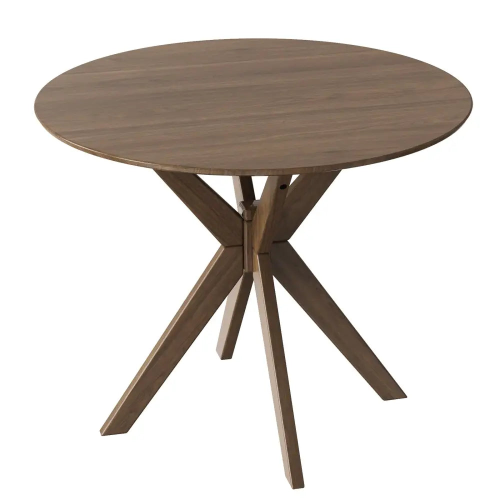 36 Inch Round Wood Dining Table with Intersecting Pedestal Base - Dining Tables