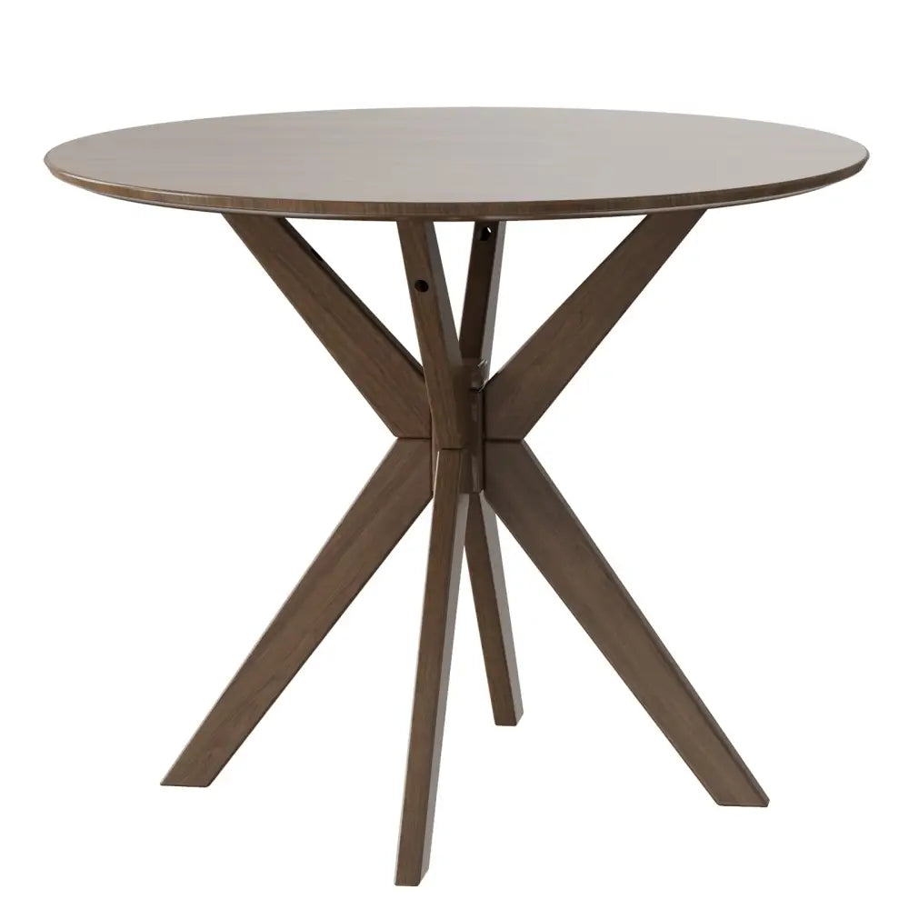 36 Inch Round Wood Dining Table with Intersecting Pedestal Base - Dining Tables