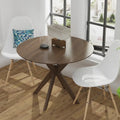 36 Inch Round Wood Dining Table with Intersecting Pedestal Base - Dining Tables