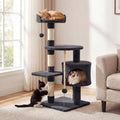 36 Inch Tall Kitten Tower with Condo and Plush Perch-Dark Gray - Dark Gray - Cat Trees Condos & Scratchers