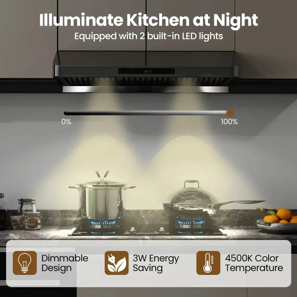 36 Inch Under Cabinet Range Hood 900 CFM Kitchen Stove Vent with Oil Collector-Silver Costway