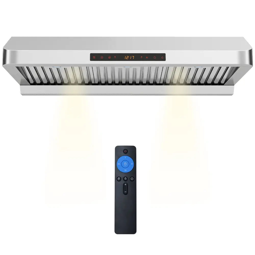 36 Inch Under Cabinet Range Hood 900 CFM Kitchen Stove Vent with Oil Collector-Silver - Silver - Kitchen Appliances